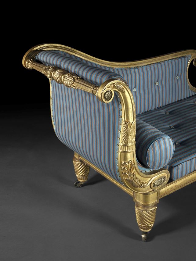 Morel and Seddon - An exceptional Regency period carved giltwood daybed | MasterArt